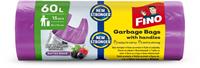 Szemeteszsák, köthető füles, illatosított, 60 l, 15 db, 59x70 cm, 16 µ, FINO 