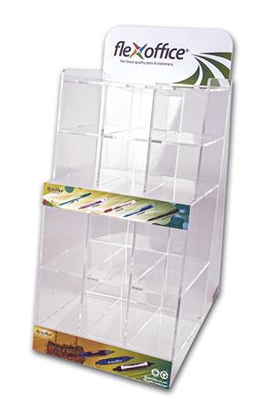Display, plexi, 34,6x20,5x16,5 cm, FLEXOFFICE, üres