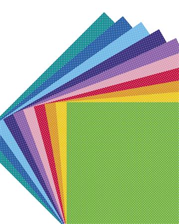 Dekorkarton, 2 oldalas, 50x70 cm, 300 g, 10 lap, FOLIA "Dots Small", pöttyös, 10 különböző szín