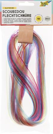 Színes damil, 100 cm, FOLIA "Glitter mix", 50 különböző csillámos szín