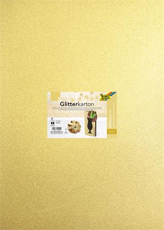 Dekorkarton tömb, csillámos, 1 oldalas, 50x70 cm, 300g, 5 lap, FOLIA, arany