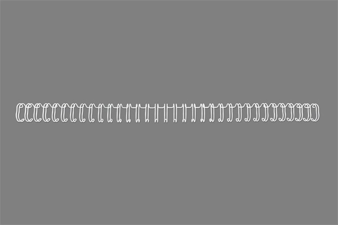 Spirál, fém, 3:1, 12,5 mm, 115 lap, GBC "WireBind", ezüst