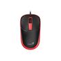 Egér, vezetékes, optikai, normál méret, USB, GENIUS "DX-123", fekete-piros