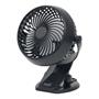 Hordozható mini ventilátor, csíptetővel, akkumulátoros, 10 cm, HOME, fekete