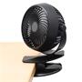 Hordozható mini ventilátor, csíptetővel, akkumulátoros, 10 cm, HOME, fekete