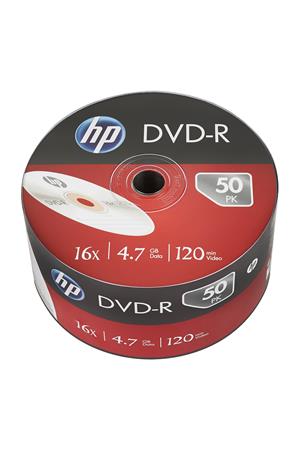 DVD-R lemez, 4,7 GB, 16x, 50 db, zsugor csomagolás, HP