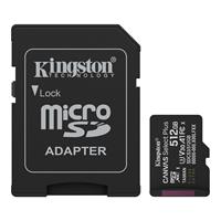 Memóriakártya, microSDXC, 512GB, C10/UHS-I/U1-U3/V10-V30/A1, Gen3, adapter, KINGSTON 