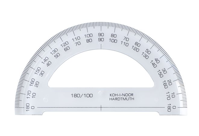 Szögmérő, műanyag, 180 °-os, KOH-I-NOOR