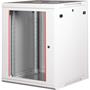 Rack szekrény, fali, 19", 15U, lapraszerelt, LANDE "PROlineB", szürke
