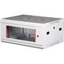 Rack szekrény, fali, 19", 4U, lapraszerelt, LANDE "PROlineB", szürke