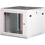 Rack szekrény, fali, 19", 9U, lapraszerelt, LANDE "PROlineB", szürke