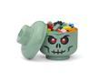 Tárolódoboz, fej, kicsi, LEGO, Green Skeleton