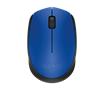 Egér, vezeték nélküli, optikai, közepes méret, USB, LOGITECH "M171", kék