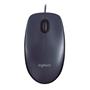 Egér, vezetékes, optikai, normál méret, USB, LOGITECH "M90", sötétszürke