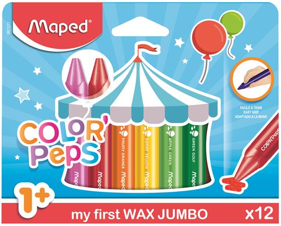 Zsírkréta, MAPED "Color`Peps MAXI Wax", 12 különböző szín