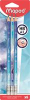 Grafitceruza radírral, HB, háromszögletű, MAPED 