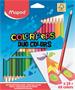 Színes ceruza készlet, háromszögletű, kétvégű, MAPED "Color`Peps Duo", 48 különböző szín