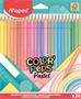 Színes ceruza készlet, háromszögletű, MAPED "Color`Peps Pastel", 24 különböző pasztell szín