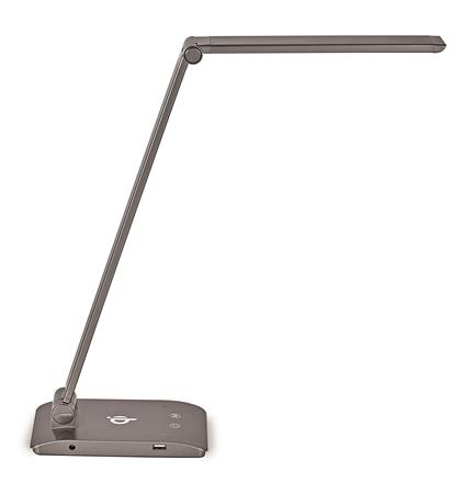 Asztali lámpa, LED, szabályozható, Qi, USB, MAUL "Stella colour vario", szürke