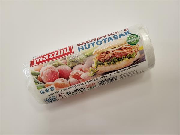 Hűtő- és uzsonnástasak, köthető füles, 3 l, MAZZINI, átlátszó