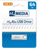Pendrive, 64GB, USB 2.0, alumínium ház, MYMEDIA 