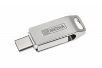 Pendrive, 32GB, USB 3.2 Gen1 + USB-C, alumínium ház, MYMEDIA 