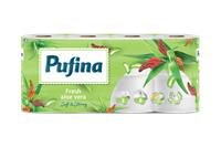 Toalettpapír, 3 rétegű, kistekercses, 8 tekercs, PUFINA 