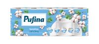 Toalettpapír, 3 rétegű, kistekercses, 10 tekercs, PUFINA 
