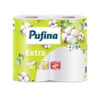 Háztartási papírtörlő, 2 rétegű, 95 lap, 2 tekercses, PUFINA 