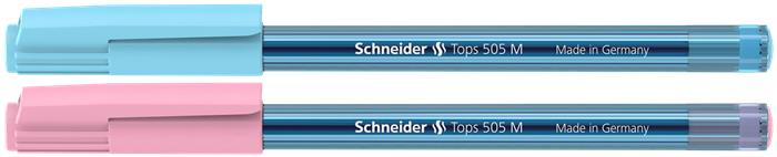 Golyóstoll, 0,5 mm, kupakos, SCHNEIDER "Tops 505 M Bubble Gum" kék, limitált kiadás