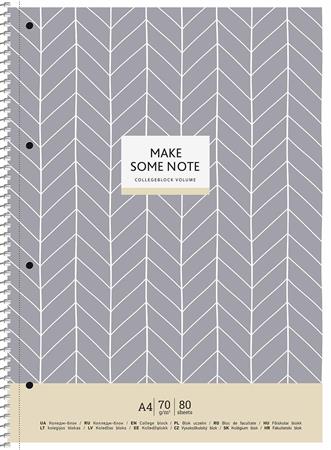 Spirálfüzet, kockás, A4+, 80 lap, SHKOLYARYK "MAKE SOME NOTE", vegyes