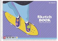 Vázlatfüzet, spirál, A4, 120 g, 20 lap, SHKOLYARYK 