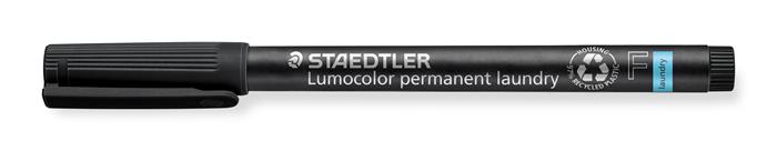 Textil jelölő alkoholos marker, F, kúpos, STAEDTLER "Lumocolor Laundry 319 LM", fekete