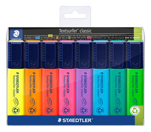 Szövegkiemelő készlet, 1-5 mm, STAEDTLER "Textsurfer Classic 364", 8 különböző szín