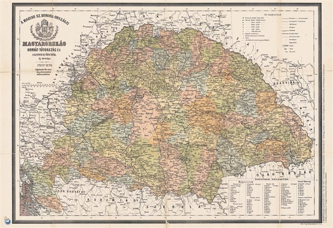 Könyökalátét, kétoldalas, STIEFEL,  "Antik Magyarország 1876/Magyarország járásai"