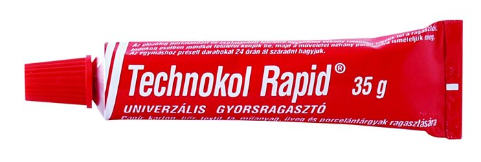 Ragasztó, folyékony, 35 g, TECHNOKOL "Rapid", piros