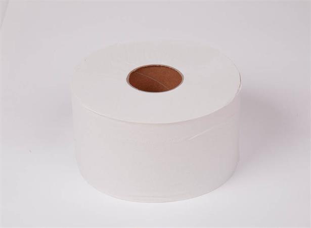 Toalettpapír, T2 rendszer, 2 rétegű, 19 cm átmérő "Mini Jumbo", fehér