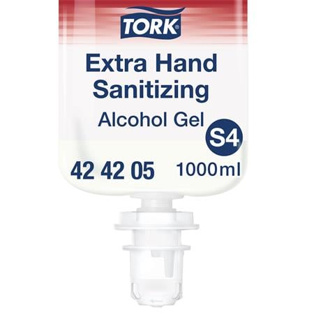 Kézfertőtlenítő gél, alkoholos, 1 l, S4 rendszer, TORK, átlátszó