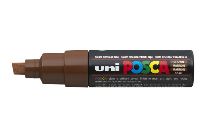 Dekormarker, 8 mm, UNI "Posca PC-8K", barna