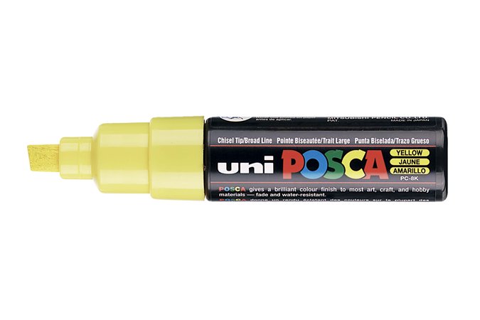 Dekormarker, 8 mm, UNI "Posca PC-8K", sárga