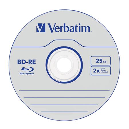 BD-RE BluRay lemez, újraírható, 25GB, 1-2x, 1 db, normál tok, VERBATIM