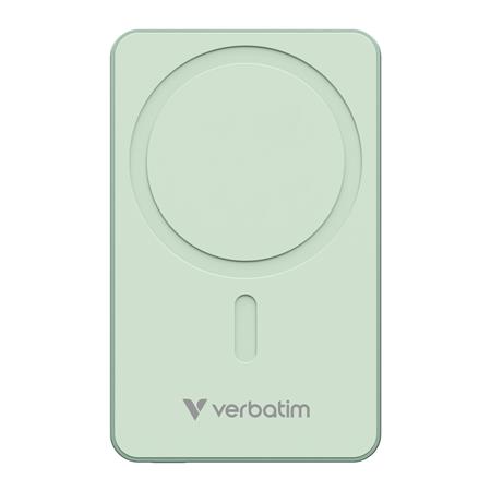 Power bank, külső akkumulátor, vezeték nélküli, 10.000mAh, VERBATIM "Charge n Go Essentials", zöld