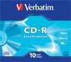 CD-R lemez, 700MB, 52x, 10 db, vékony tok, VERBATIM 