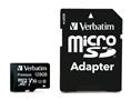 Memóriakártya, microSDXC, 128GB, CL10/U1, 90/10 MB/s, adapter, VERBATIM 