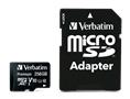Memóriakártya, microSDXC, 256GB CL10/U1, 90/10 MB/s, adapter, VERBATIM 