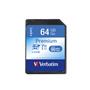 Memóriakártya, SDXC, 64GB, CL10/U1, 90/10 MB/s, VERBATIM 