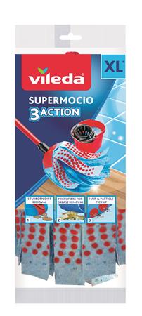 Gyorsfelmosó fej, mikroszálas, VILEDA "Supermocio  3Action", kék