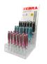 Golyóstoll display, 0,24 mm, teleszkópos, rozsdamentes acél, ZEBRA "Telescopic Metal Stylus", kék
