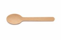 Evőkanál, fa, egyszer használatos, 16 cm, 100 db