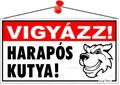 Információs tábla, 22,5x12,5 cm, "Vigyázz! Harapós kutya!"